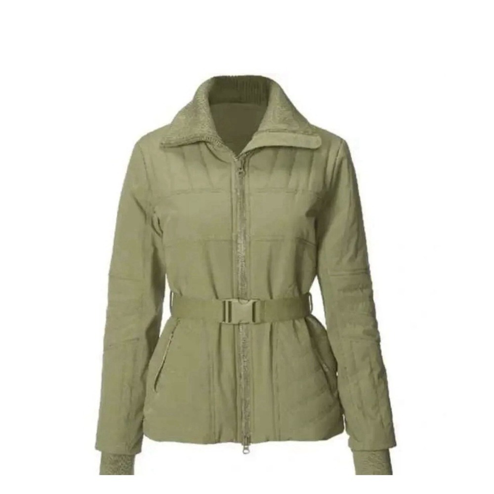 Cabi Ski Lift Puffer Jacket Women's Size M  In Green Belted Style‎ 4300